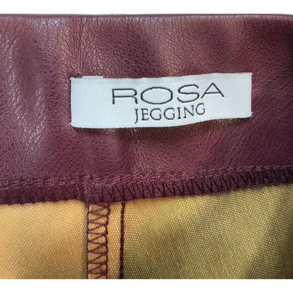 Sofia Jeans By Sofia Vergara Rosa Jegging Size 4 Burgundy Faux Leather - Picture 3 of 12